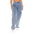 Fashion Multi-pocket High Waist Cargo Pants Women's Wide Leg Jeans